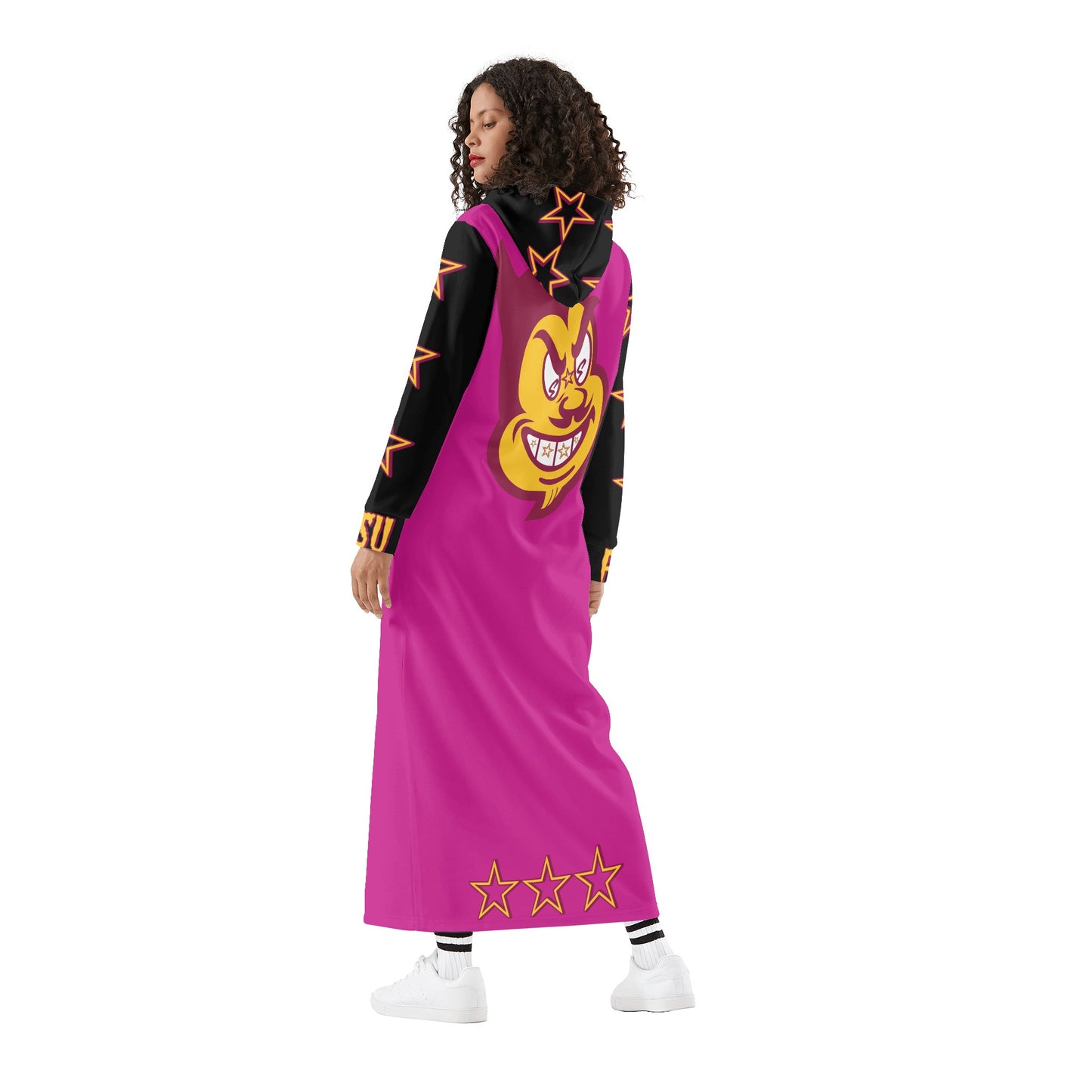 Sun Devil S.O.S Spark Up Edition Womens Black/Purple Long Hoodie Dress