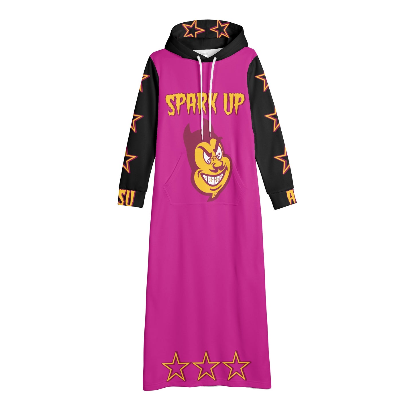 Sun Devil S.O.S Spark Up Edition Womens Black/Purple Long Hoodie Dress