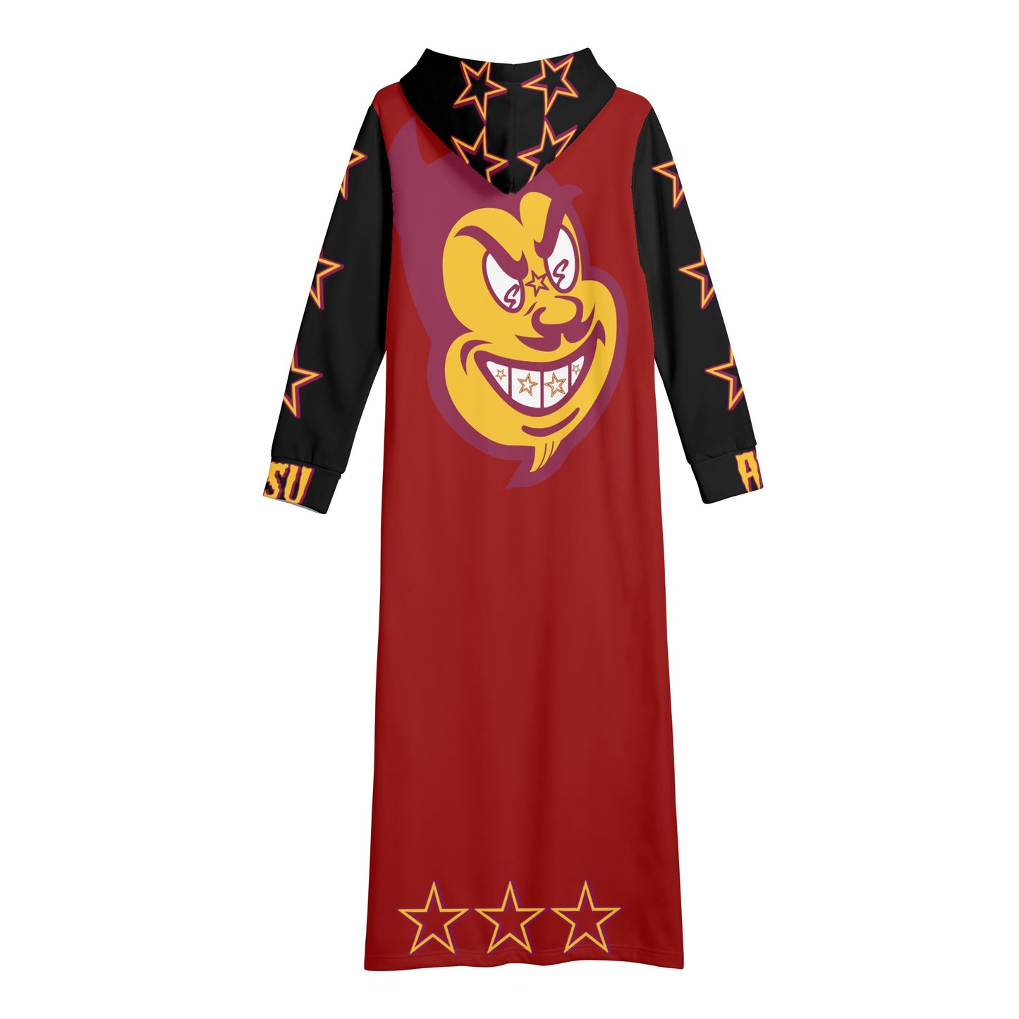 Sun Devil S.O.S Spark Up Edition Womens Black/Maroon Long Hoodie Dress