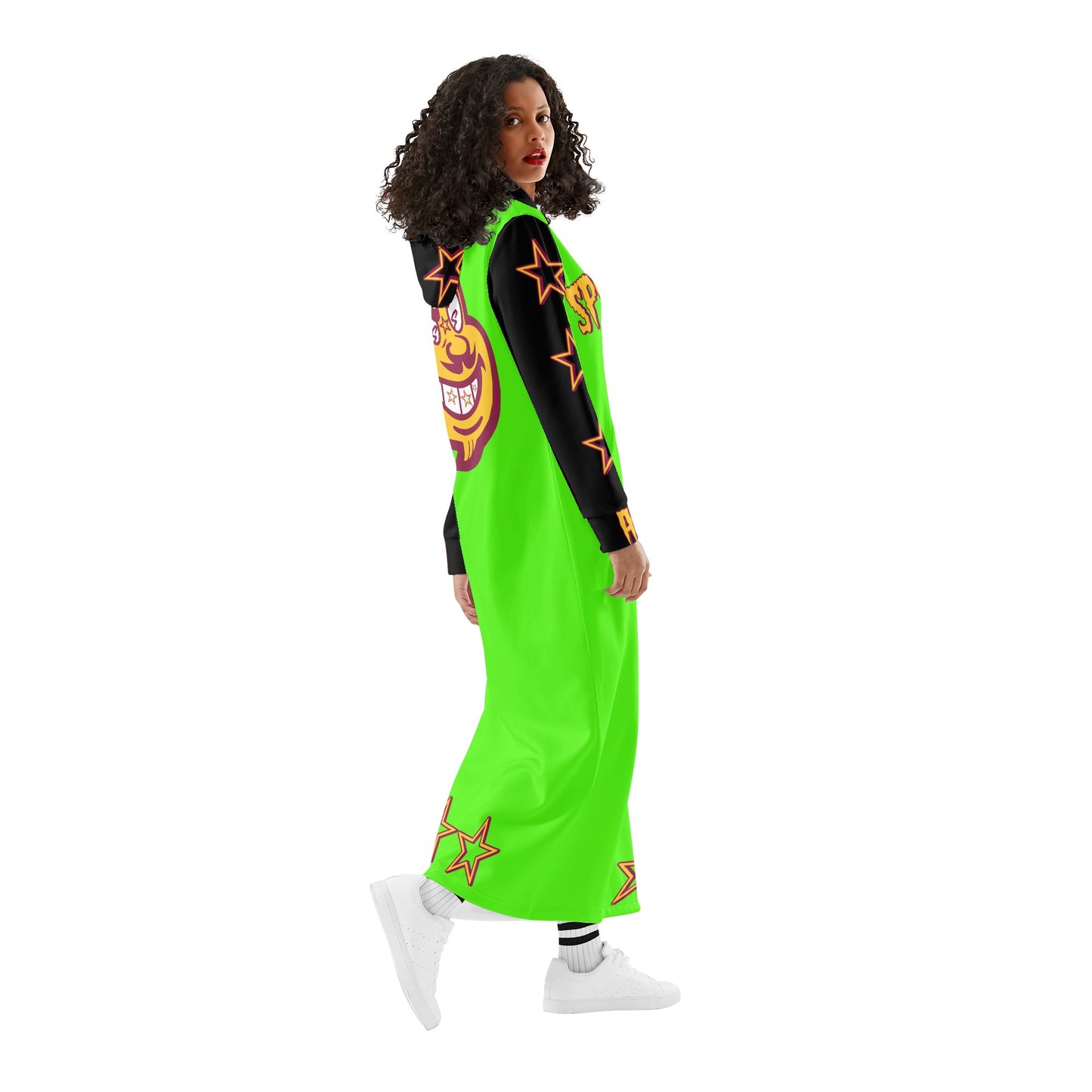 Sun Devil S.O.S Follow The Fork Edition Womens Black/GooGreen Long Hoodie Dress