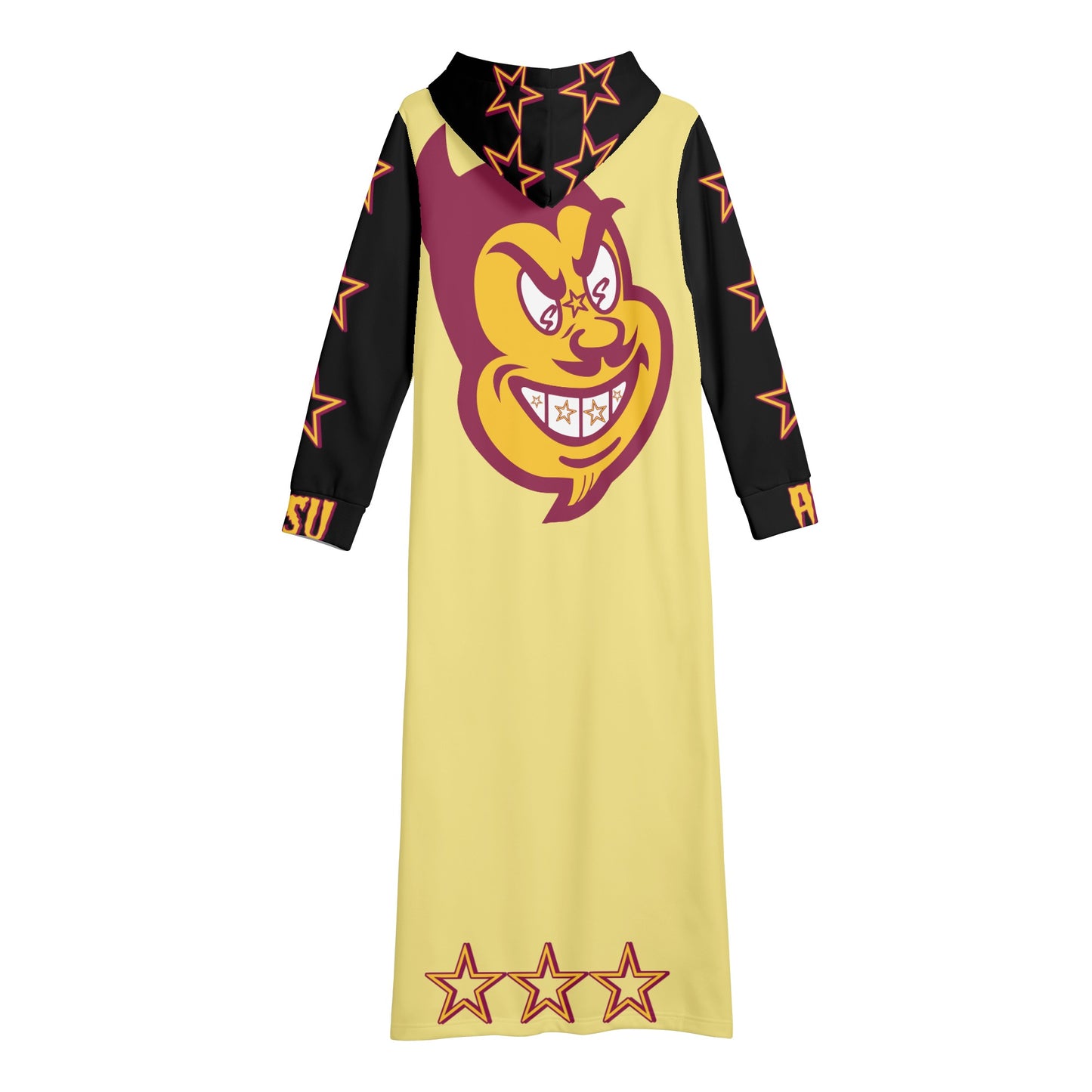 Sun Devil S.O.S Spark Up Edition Womens Black/Tan Long Hoodie Dress