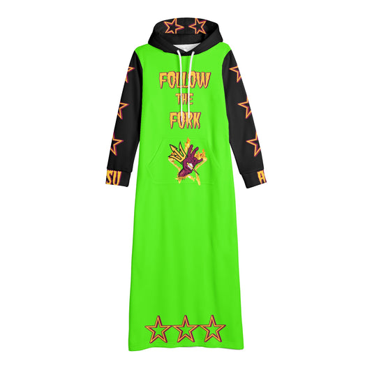 Sun Devil S.O.S Follow The Fork Edition Womens Black/GooGas Long Hoodie Dress