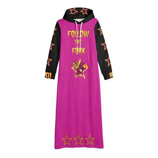 Sun Devil S.O.S Follow The Fork Edition Womens Black/Purple Long Hoodie Dress