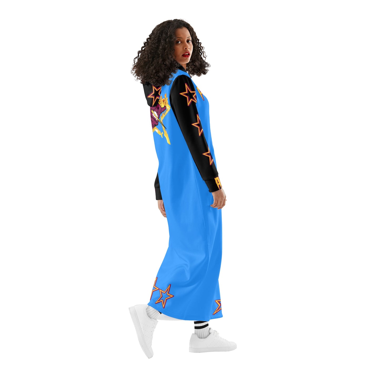 Sun Devil S.O.S Follow The Fork Edition Womens Black/Blue Long Hoodie Dress