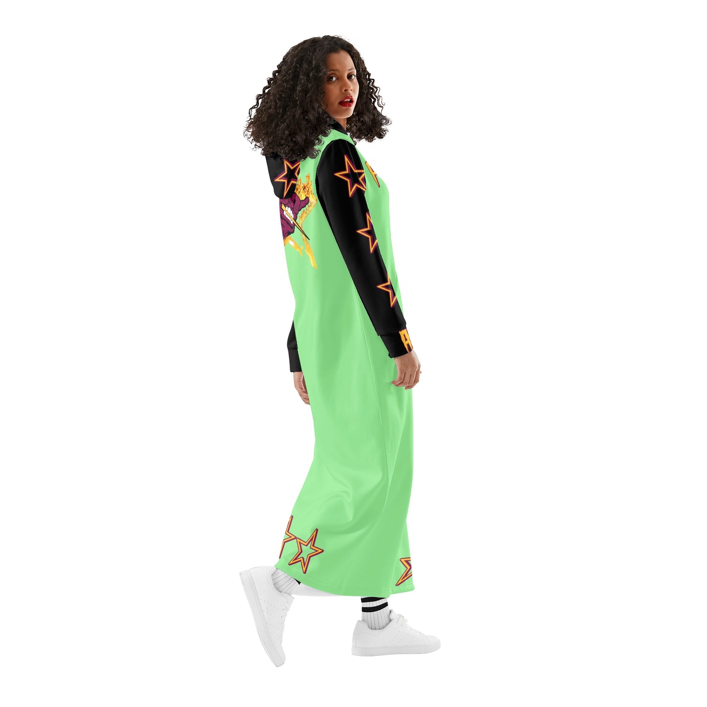 Sun Devil S.O.S Follow The Fork Edition Womens Black/MintGreen Long Hoodie Dress