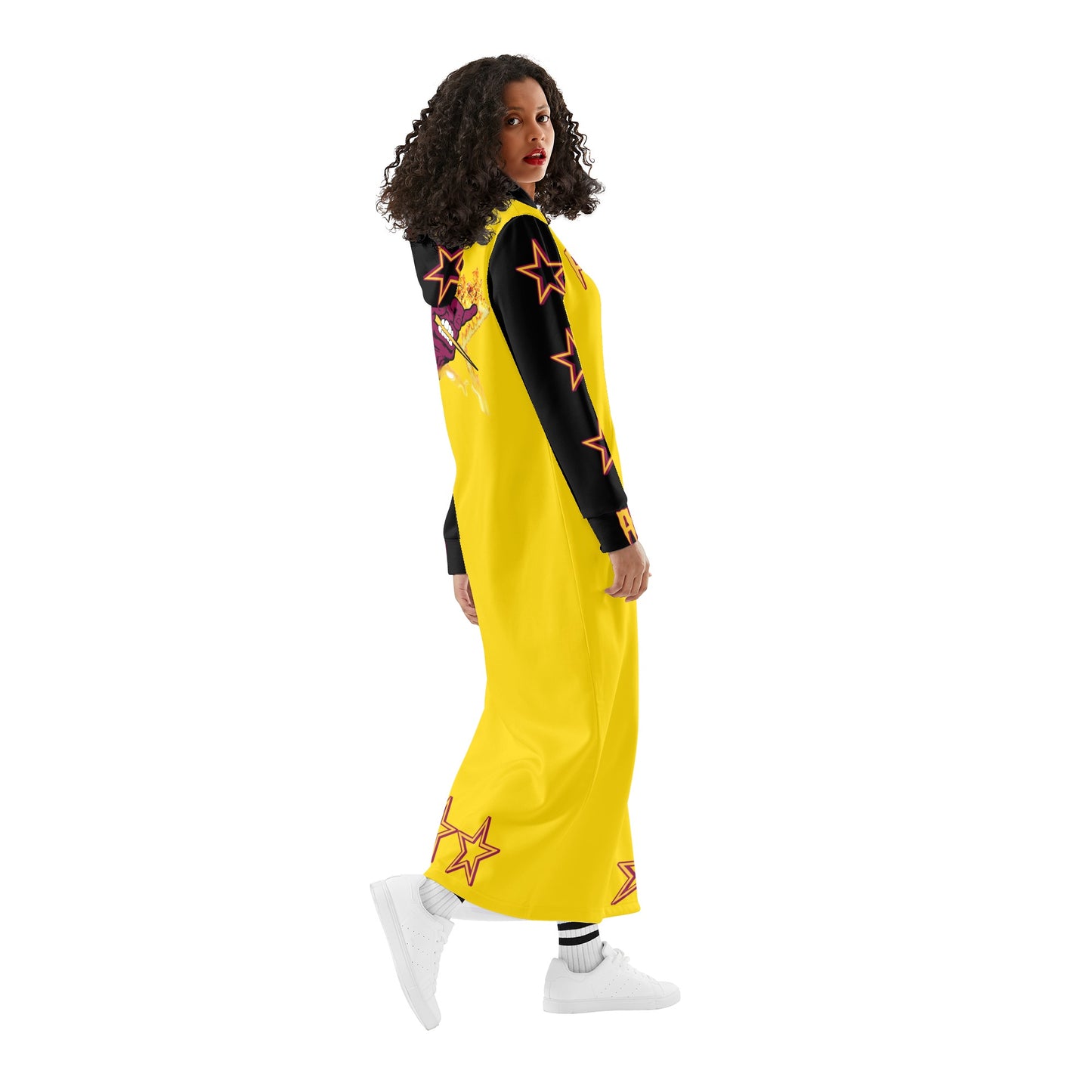 Sun Devil S.O.S Follow The Fork Edition Womens Black/Gold Long Hoodie Dress