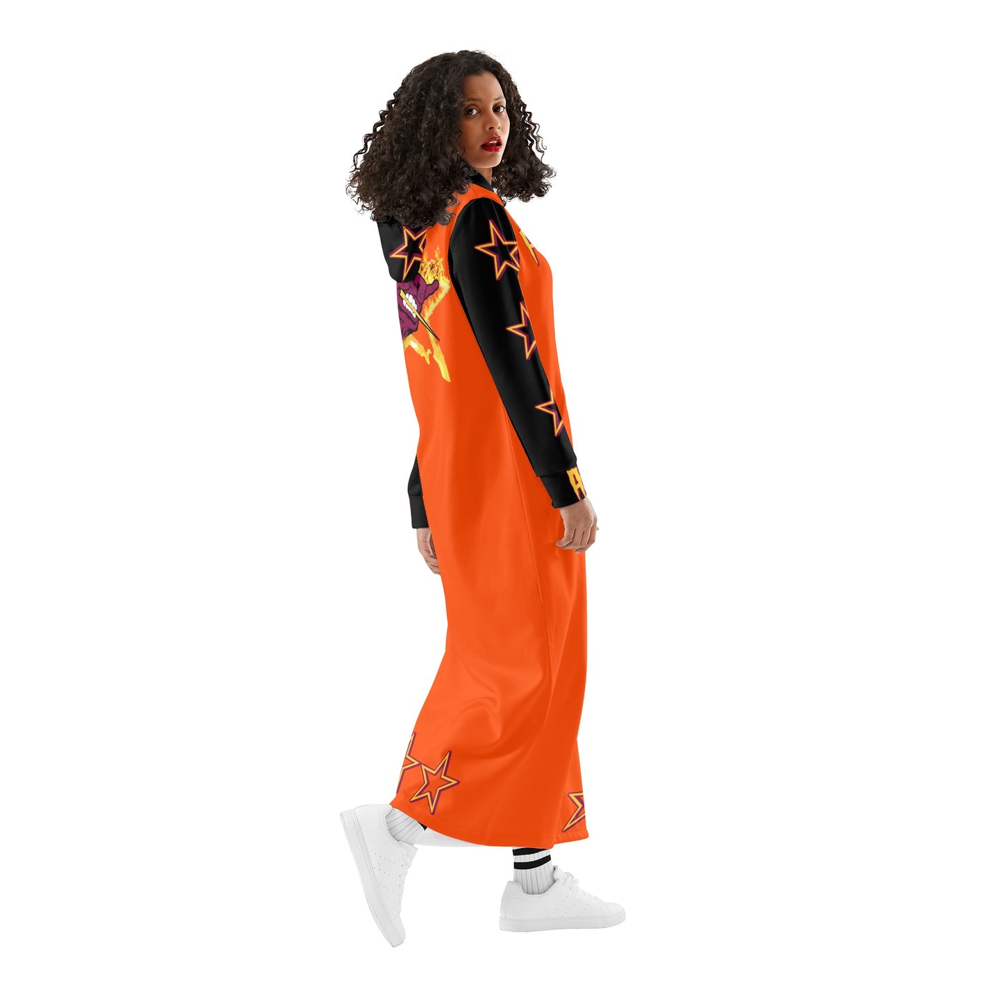 Sun Devil S.O.S ForkZona Edition Womens Black/DarkOrange Long Hoodie Dress