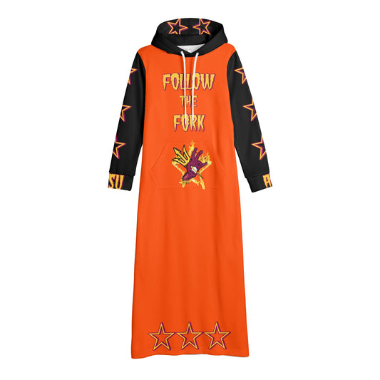 Sun Devil S.O.S ForkZona Edition Womens Black/DarkOrange Long Hoodie Dress