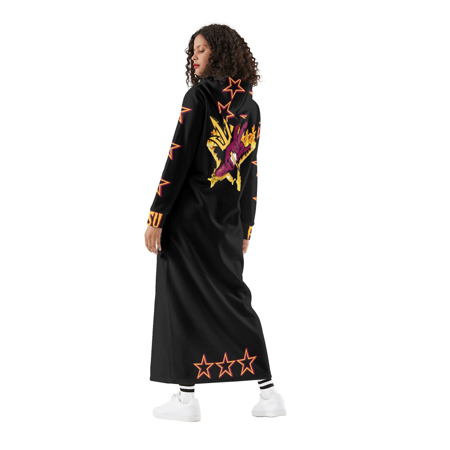 Sun Devil S.O.S ForkZona Edition Womens Black Long Hoodie Dress