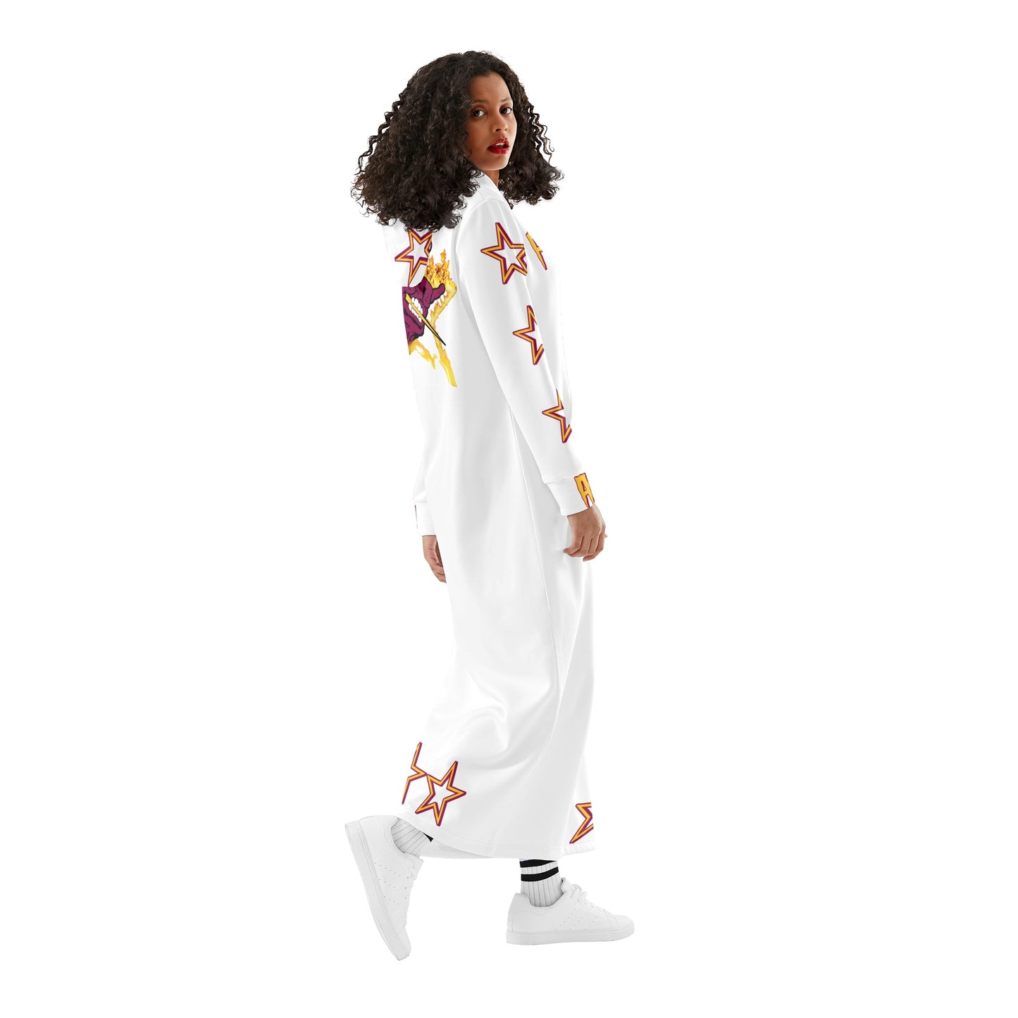 Sun Devil S.O.S Follow The Fork Edition Womens White Long Hoodie Dress