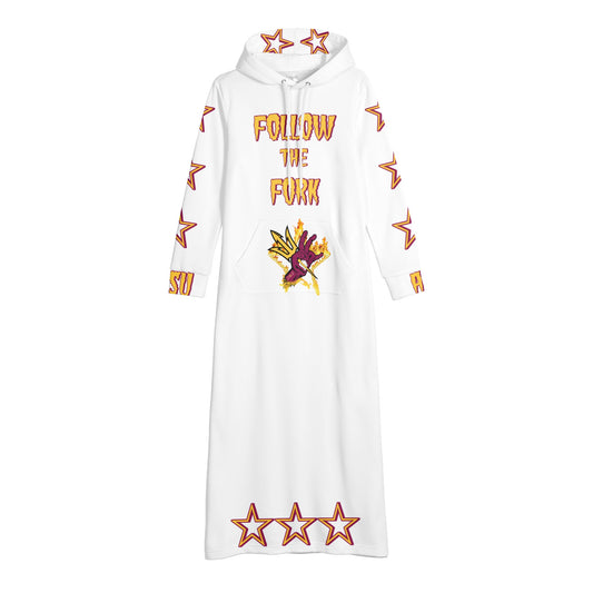 Sun Devil S.O.S Follow The Fork Edition Womens White Long Hoodie Dress