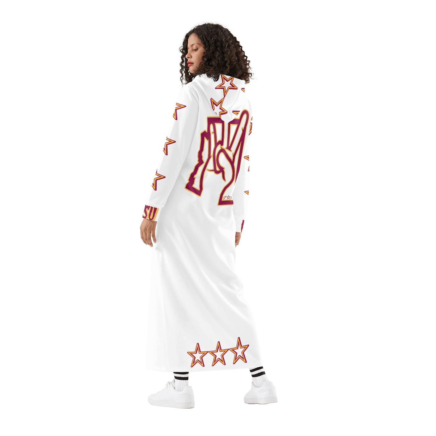 Sun Devil S.O.S ForkZona Edition Womens White Long Hoodie Dress