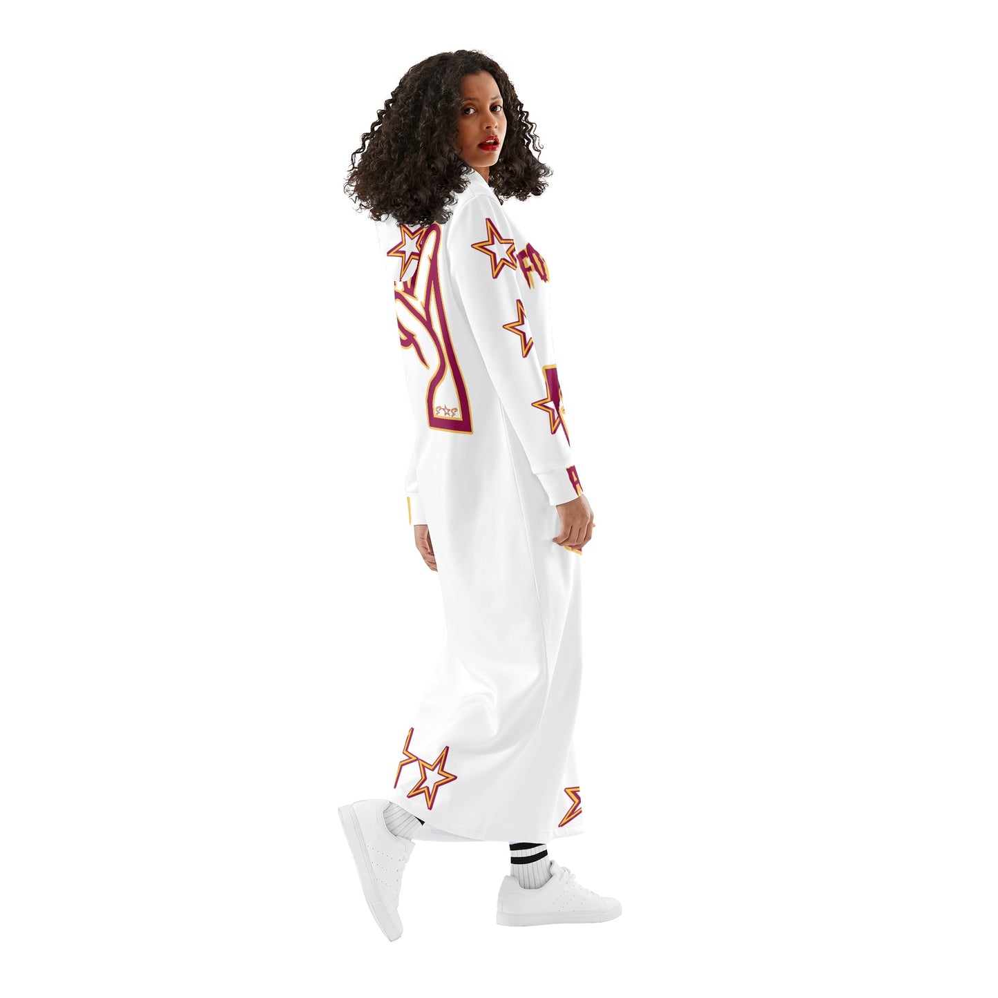 Sun Devil S.O.S ForkZona Edition Womens White Long Hoodie Dress