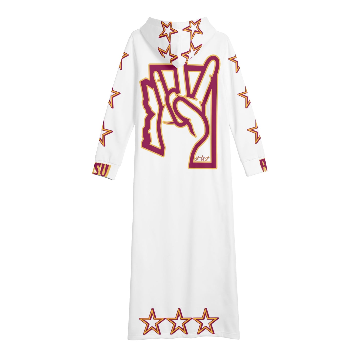 Sun Devil S.O.S ForkZona Edition Womens White Long Hoodie Dress