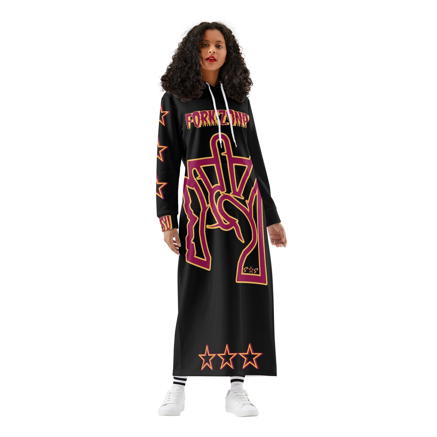 Sun Devil S.O.S ForkZona Edition Womens Black Long Hoodie Dress