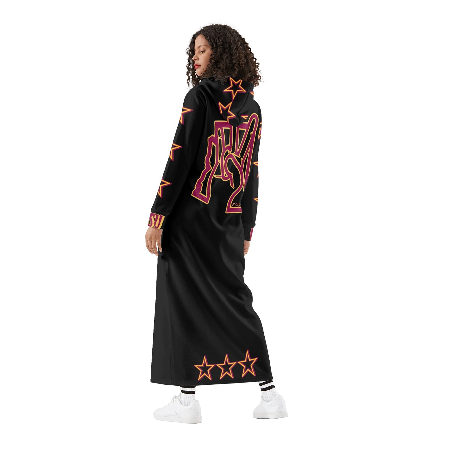 Sun Devil S.O.S ForkZona Edition Womens Black Long Hoodie Dress