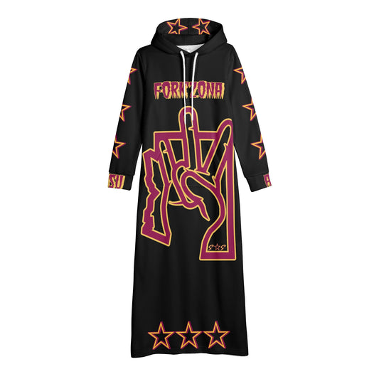 Sun Devil S.O.S ForkZona Edition Womens Black Long Hoodie Dress