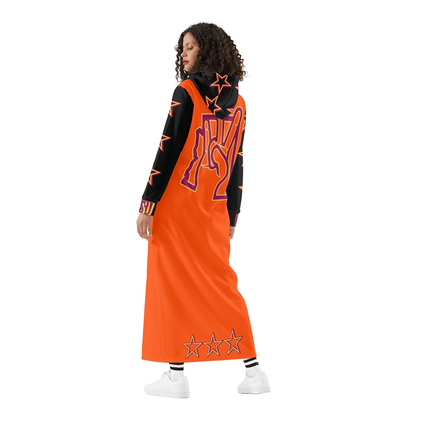 Sun Devil S.O.S ForkZona Edition Womens Black/DarkOrange Long Hoodie Dress