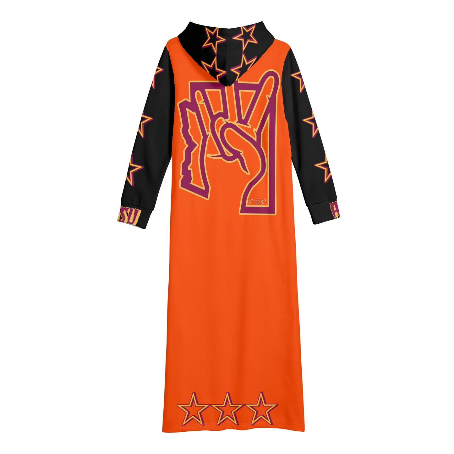 Sun Devil S.O.S ForkZona Edition Womens Black/DarkOrange Long Hoodie Dress