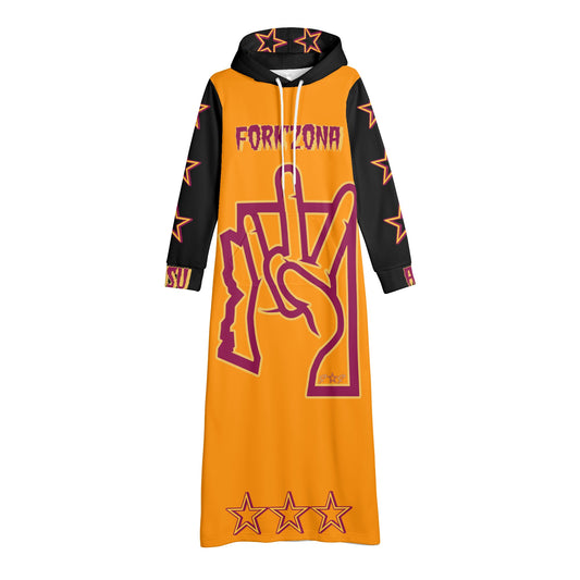 Sun Devil S.O.S ForkZona Edition Womens Black/Orange Long Hoodie Dress