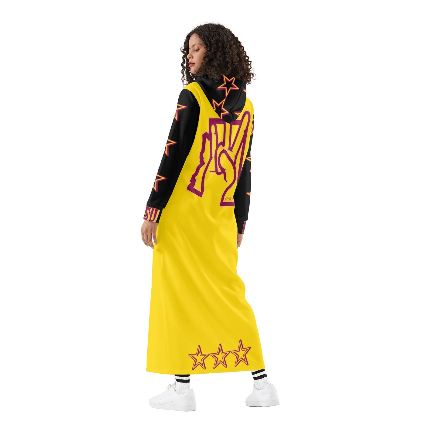 Sun Devil S.O.S ForkZona Edition Womens Black/Gold Long Hoodie Dress