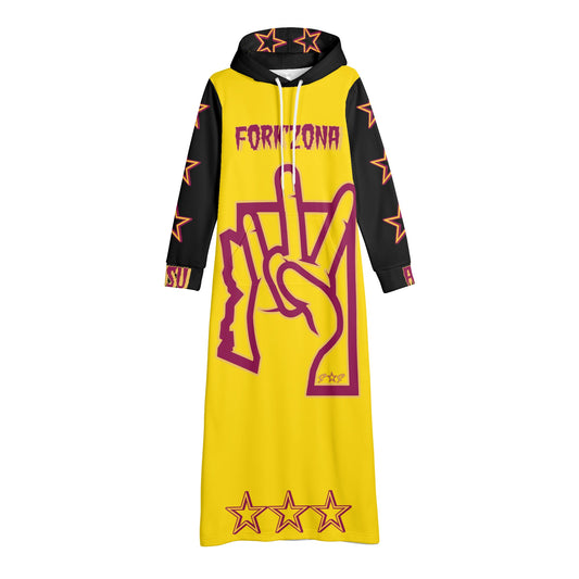 Sun Devil S.O.S ForkZona Edition Womens Black/Gold Long Hoodie Dress