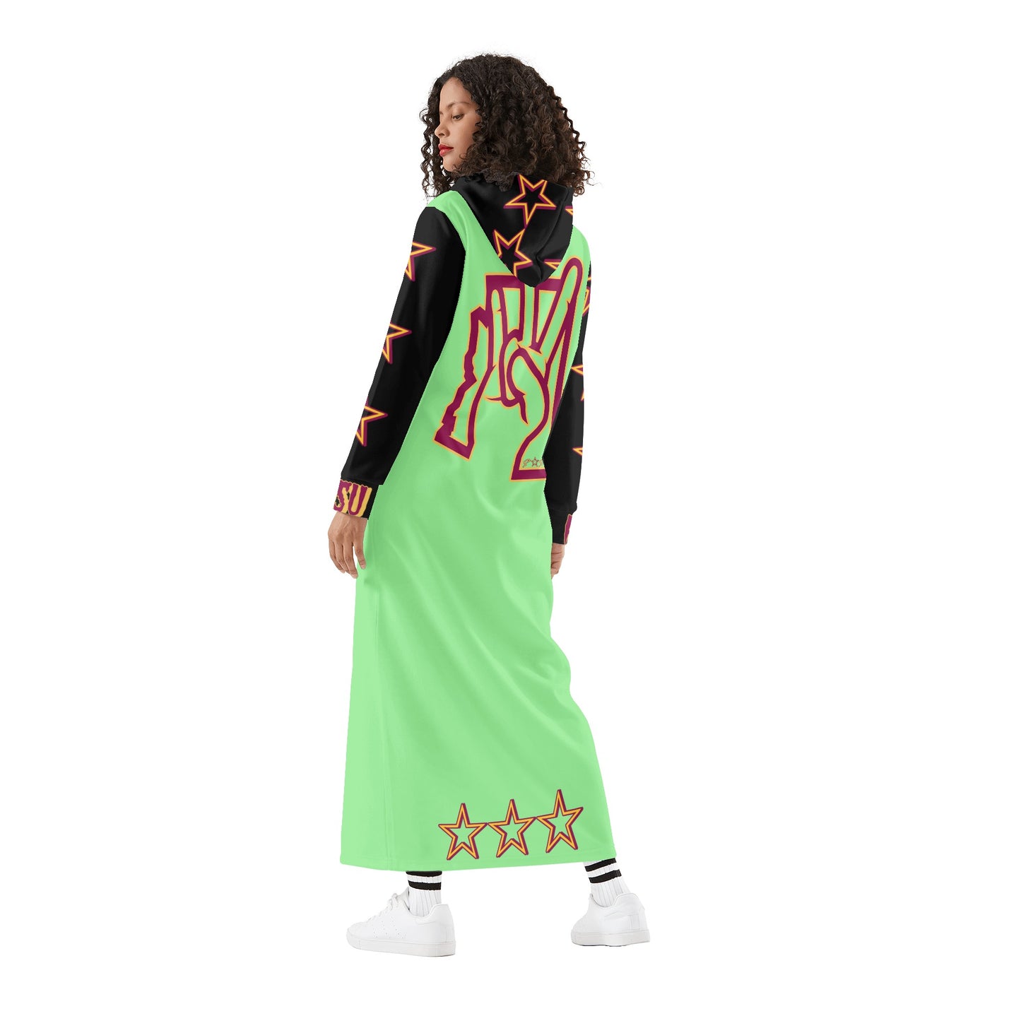 Sun Devil S.O.S ForkZona Edition Womens Black/MintGreen Long Hoodie Dress