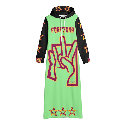 Sun Devil S.O.S ForkZona Edition Womens Black/MintGreen Long Hoodie Dress