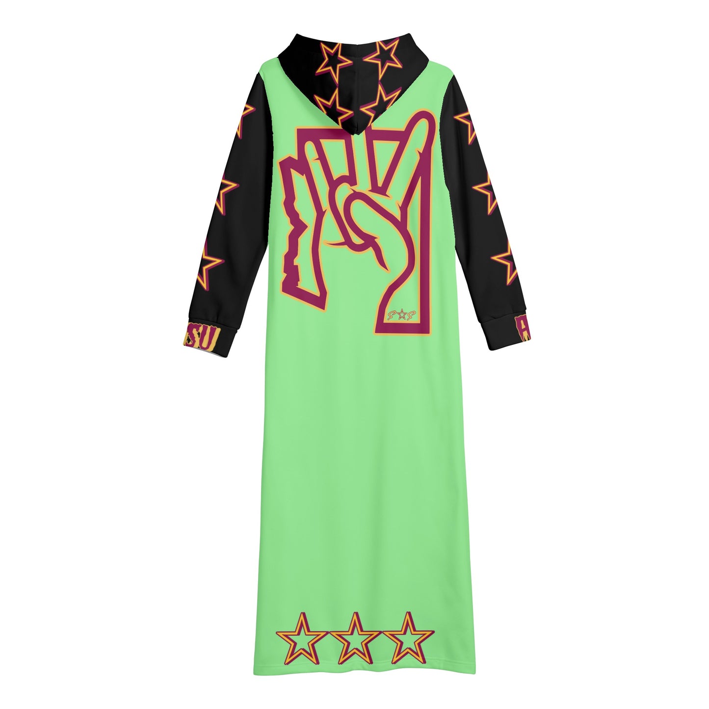 Sun Devil S.O.S ForkZona Edition Womens Black/MintGreen Long Hoodie Dress