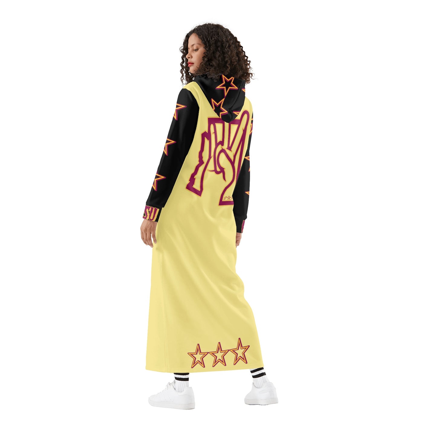 Sun Devil S.O.S ForkZona Edition Womens Black/Tan Long Hoodie Dress