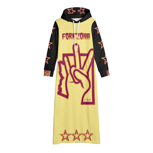 Sun Devil S.O.S ForkZona Edition Womens Black/Tan Long Hoodie Dress