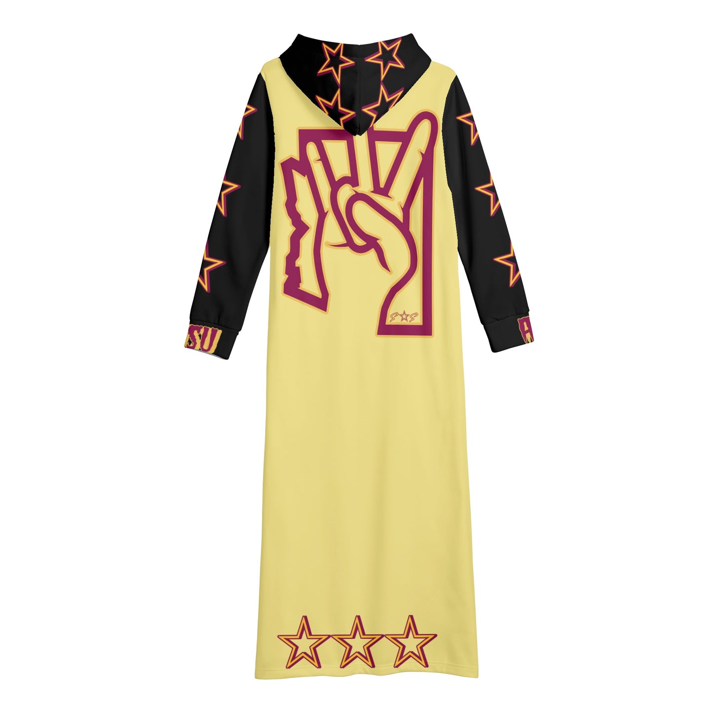 Sun Devil S.O.S ForkZona Edition Womens Black/Tan Long Hoodie Dress