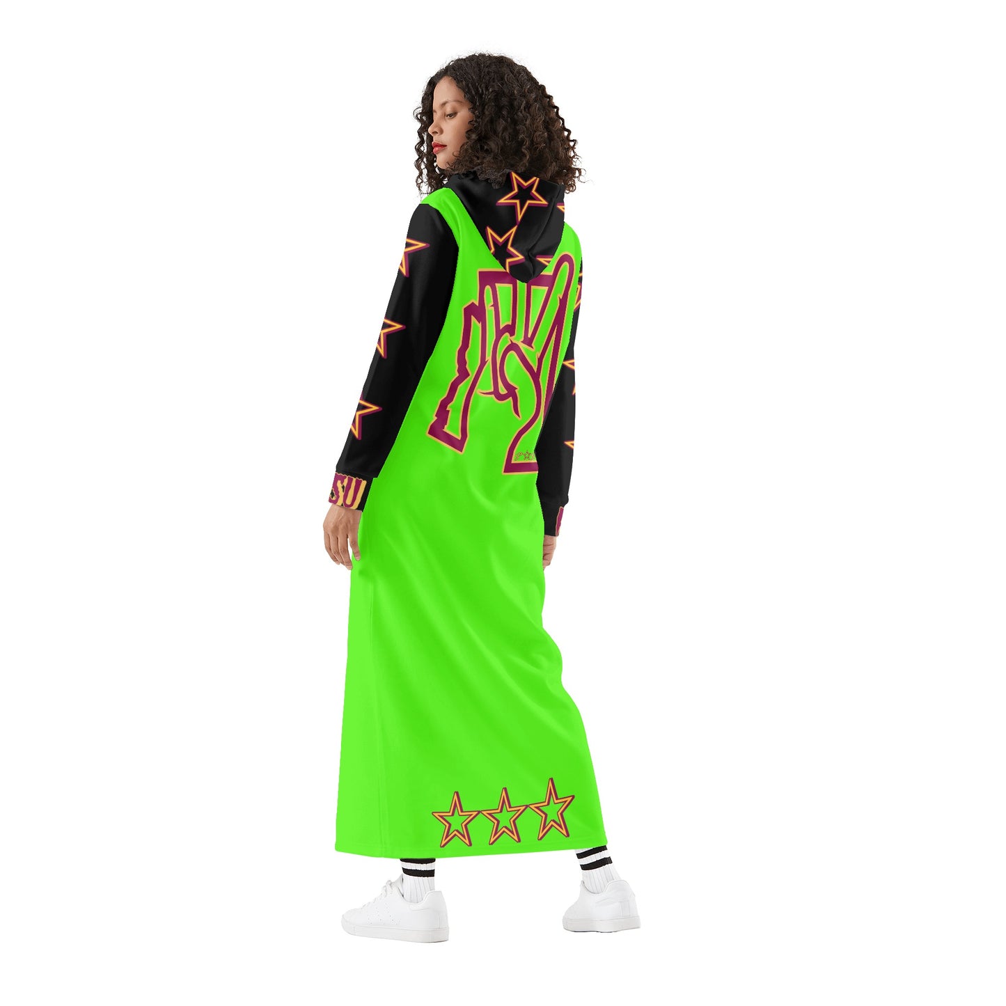 Sun Devil  S.O.S ForkZona Edition Womens Black/GooGreen Long Hoodie Dress