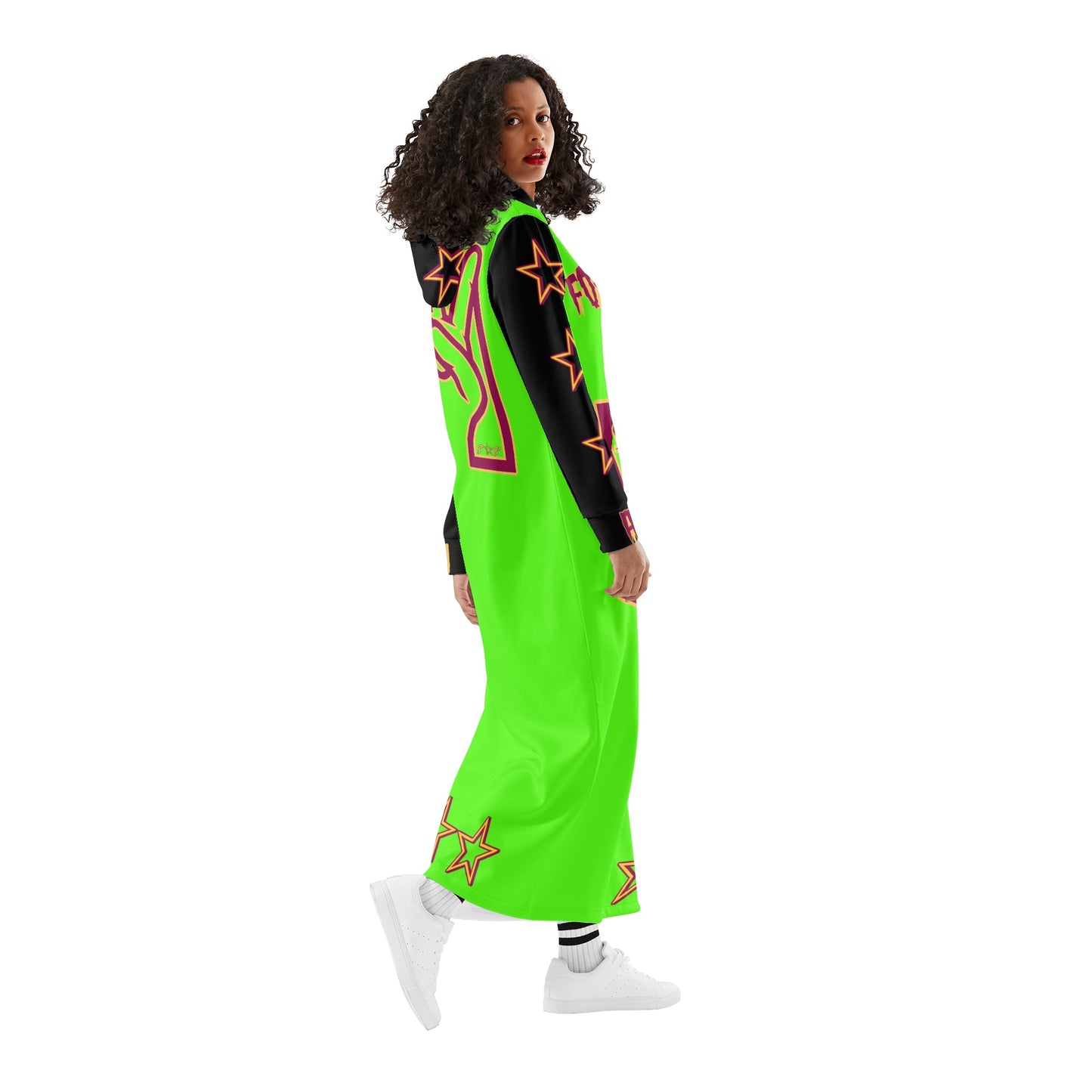 Sun Devil  S.O.S ForkZona Edition Womens Black/GooGreen Long Hoodie Dress