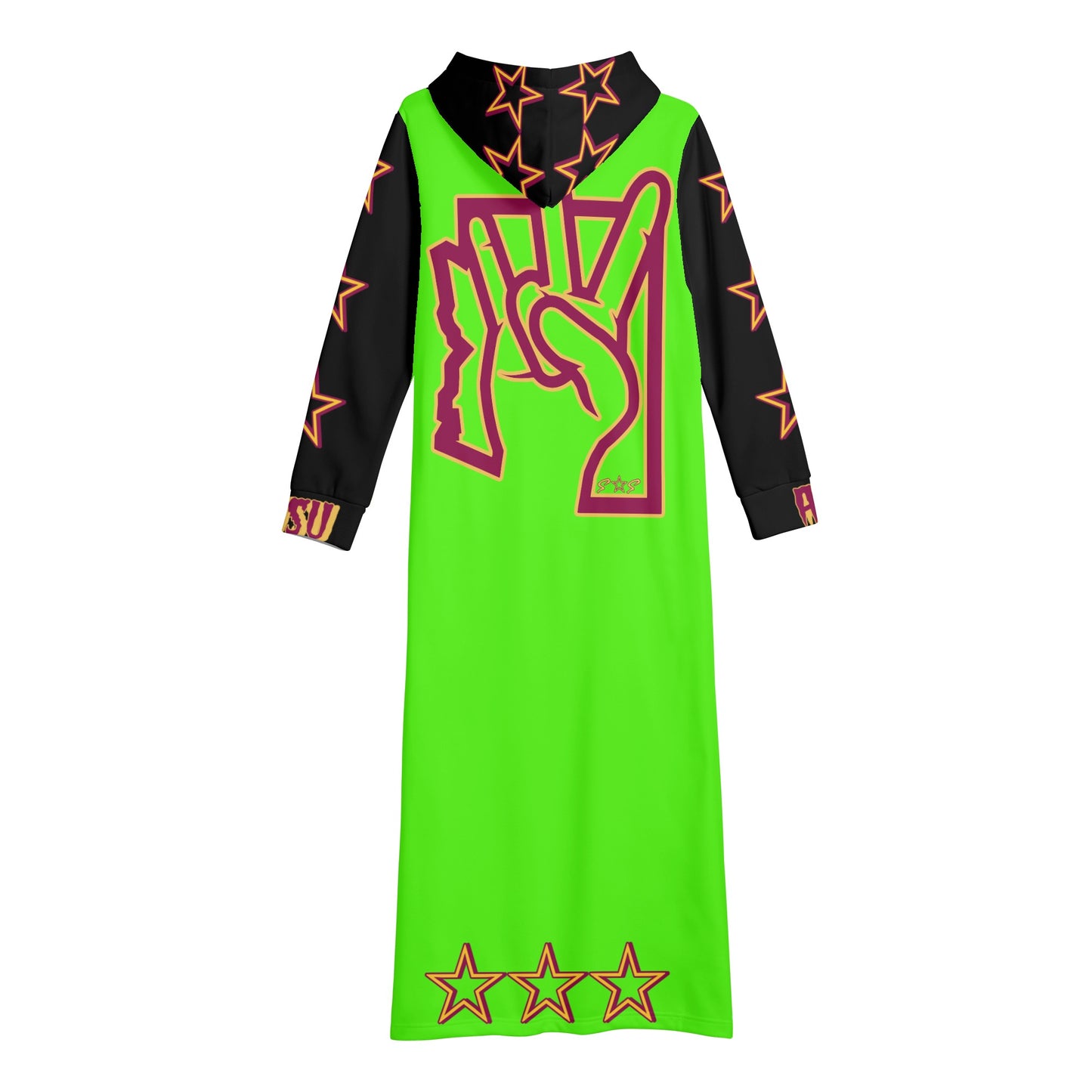 Sun Devil  S.O.S ForkZona Edition Womens Black/GooGreen Long Hoodie Dress