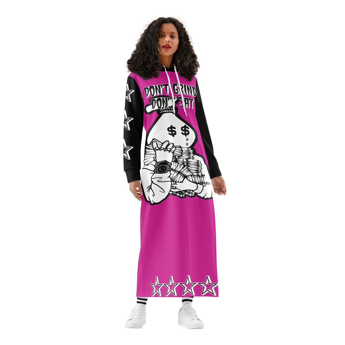 Money Man D.G.D.3 (Dont Grind, Dont 3at) Womens Purple Long Hoodie Dress