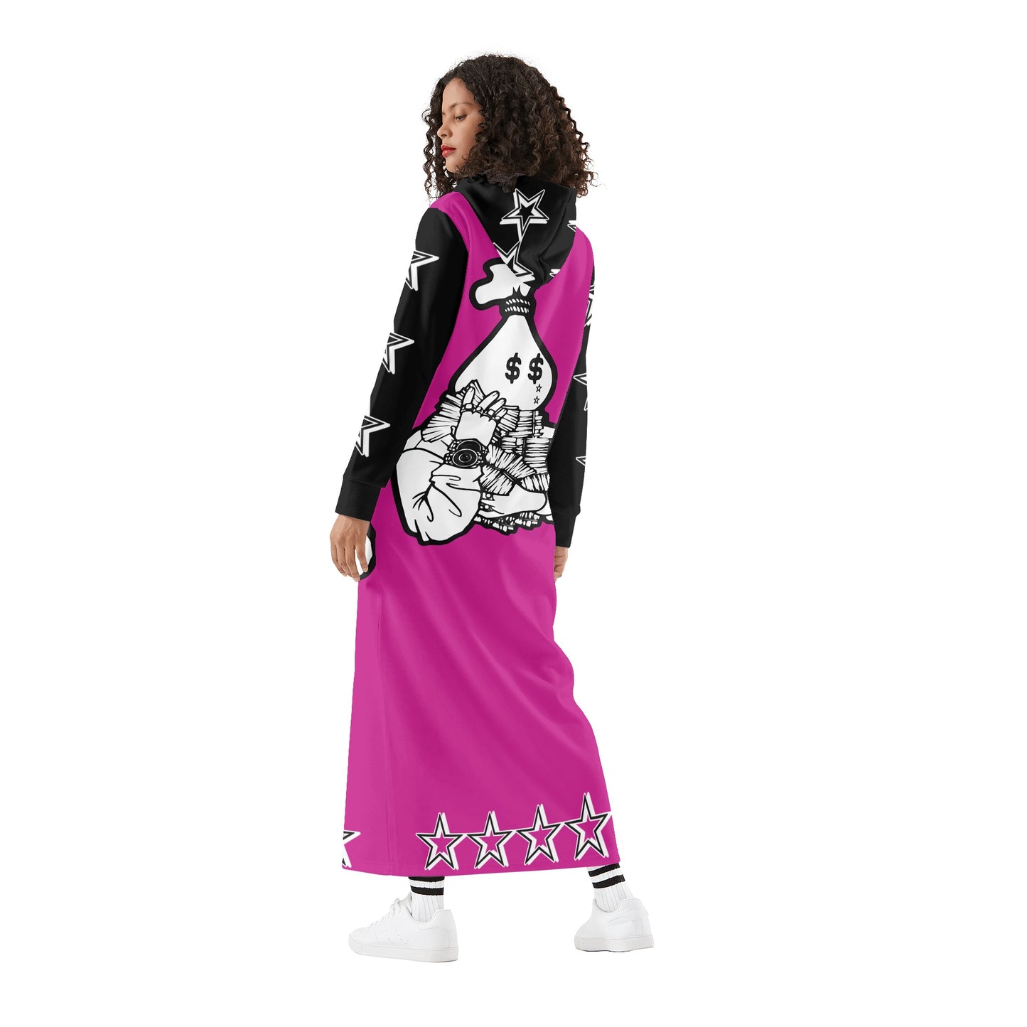 Money Man D.G.D.3 (Dont Grind, Dont 3at) Womens Purple Long Hoodie Dress