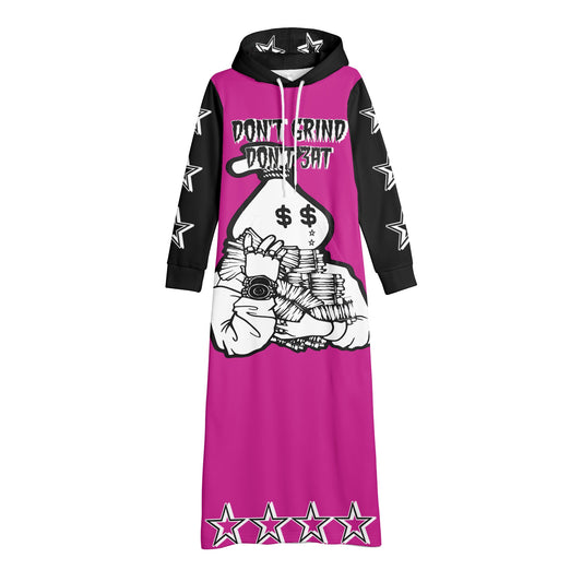 Money Man D.G.D.3 (Dont Grind, Dont 3at) Womens Purple Long Hoodie Dress