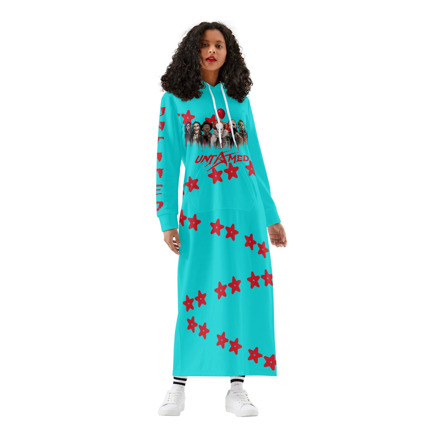 Untamed S.O.S Edition Womens Turquoise Long Hoodie Dress