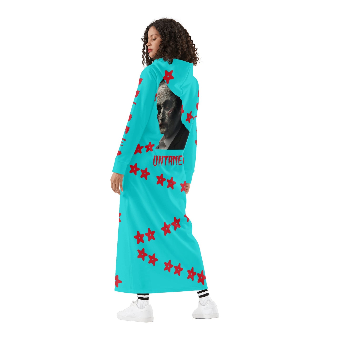 Untamed S.O.S Edition Womens Turquoise Long Hoodie Dress