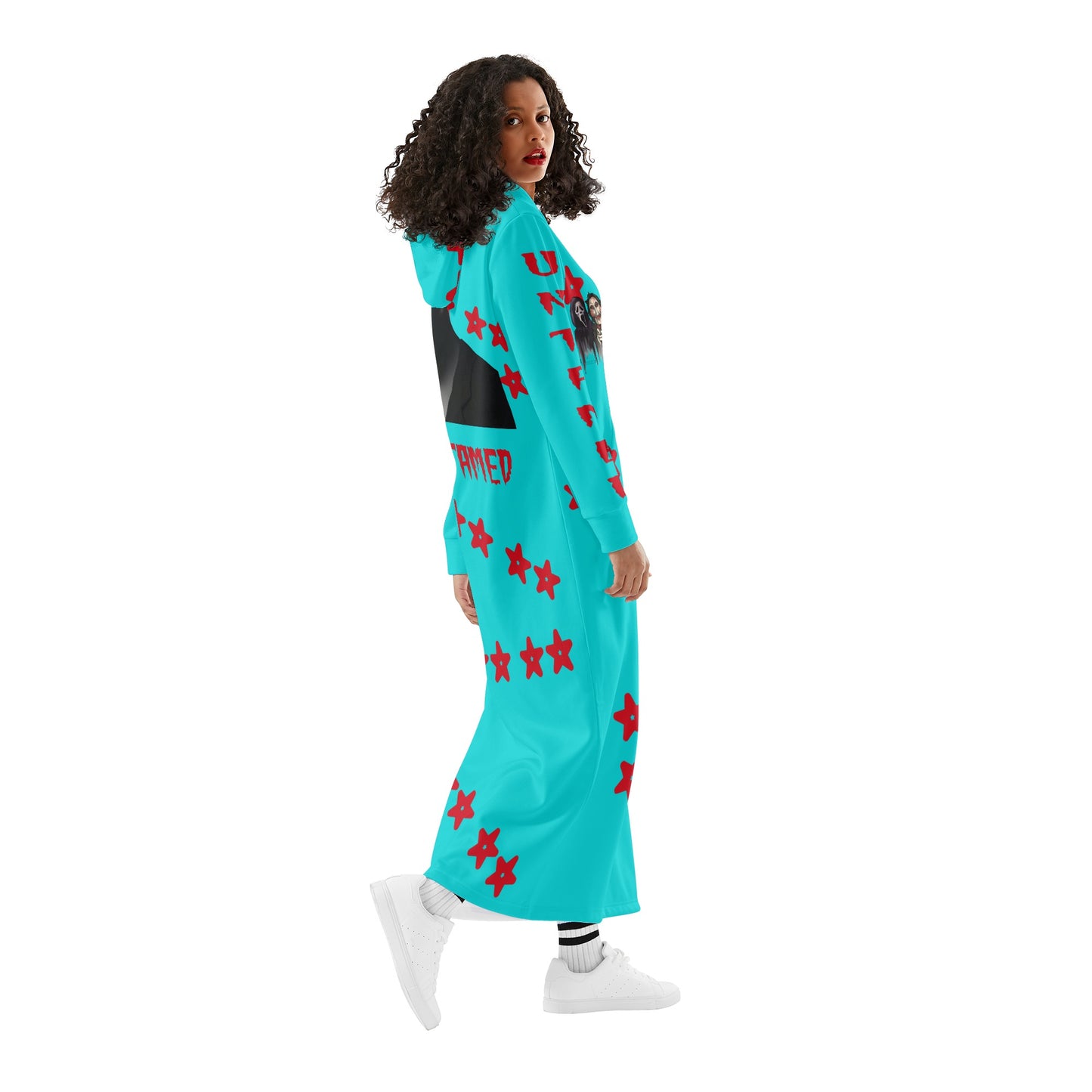 Untamed S.O.S Edition Womens Turquoise Long Hoodie Dress