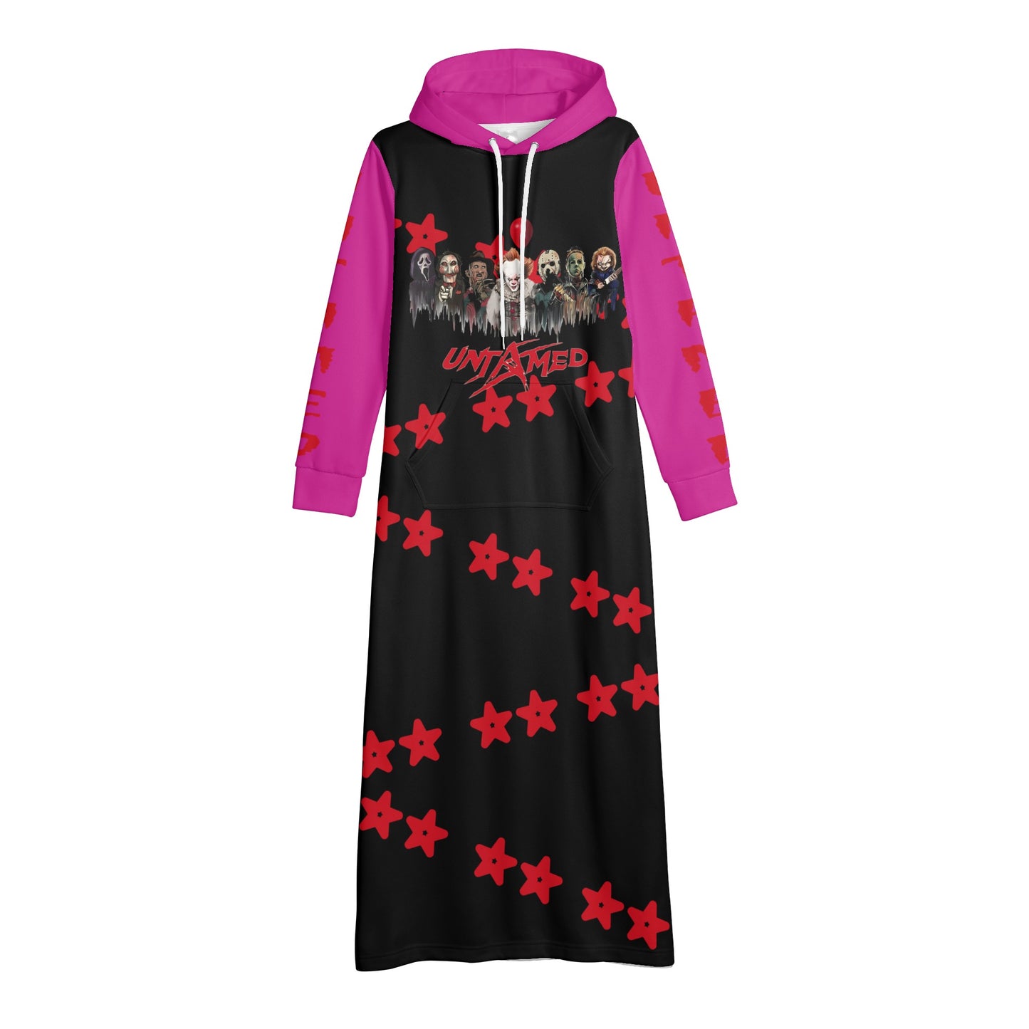 Untamed S.O.S Edition Womens Black/Purple Long Hoodie Dress