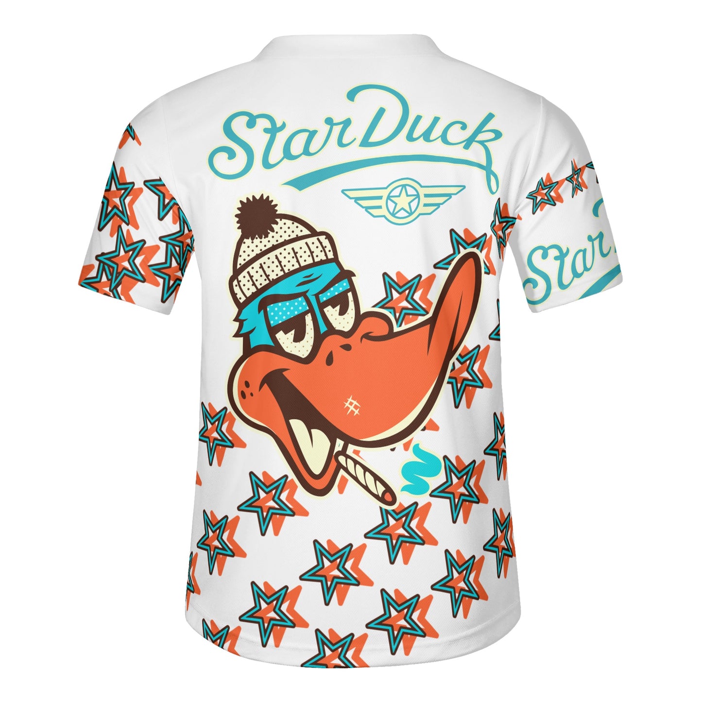 Star Duck S.O.S Edition Mens White Short Sleeve Baseball Jersey