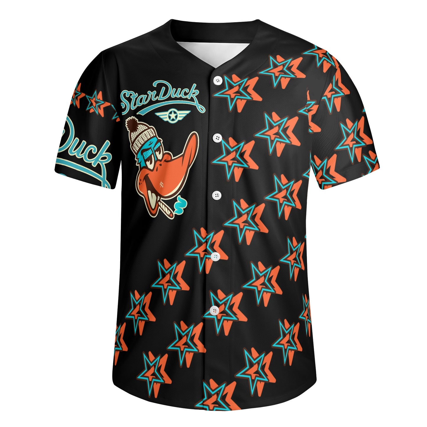 Star Duck S.O.S Edition Mens Black Short Sleeve Baseball Jersey