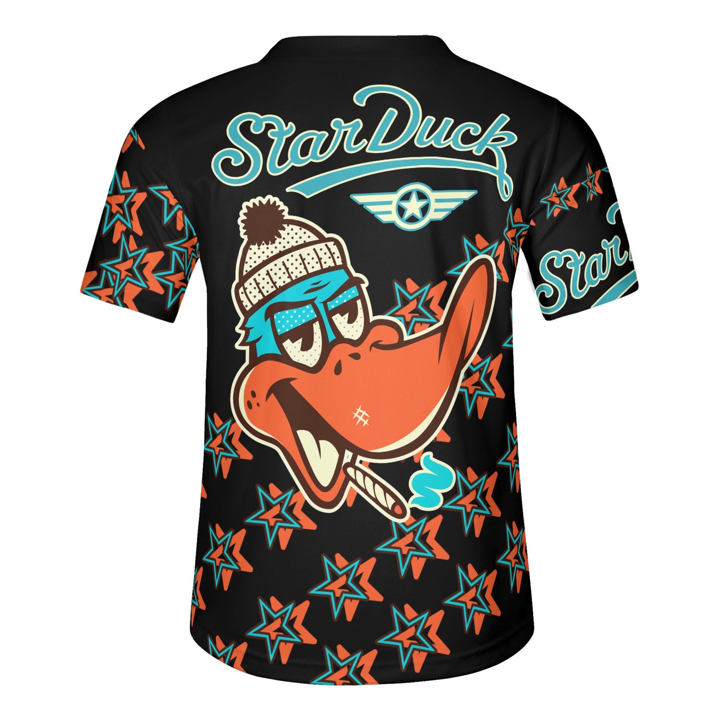 Star Duck S.O.S Edition Mens Black Short Sleeve Baseball Jersey