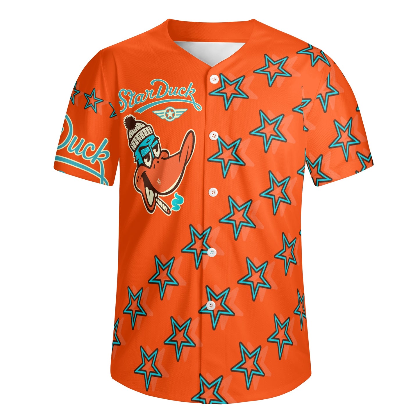 Star Duck S.O.S Edition Mens Dark Orange Short Sleeve Baseball Jersey