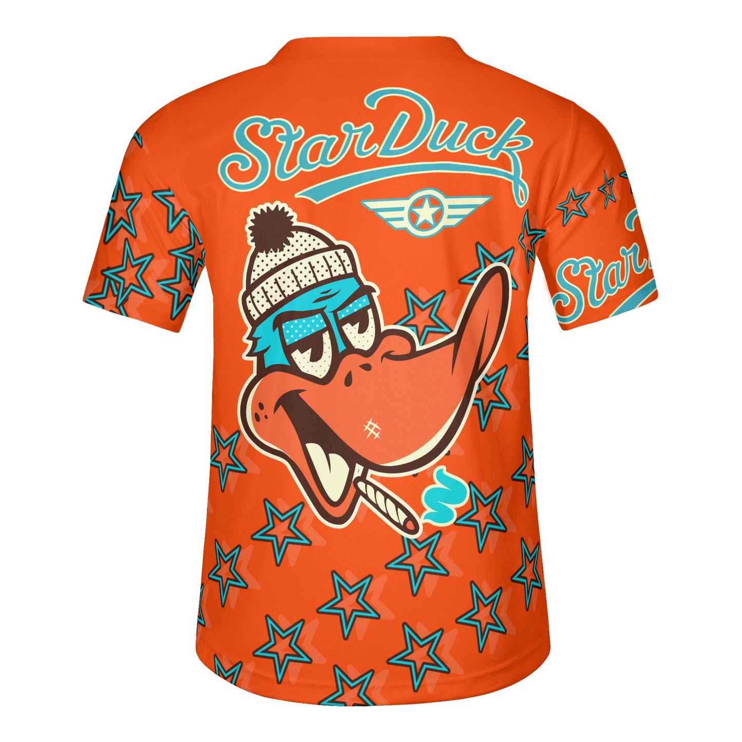 Star Duck S.O.S Edition Mens Dark Orange Short Sleeve Baseball Jersey