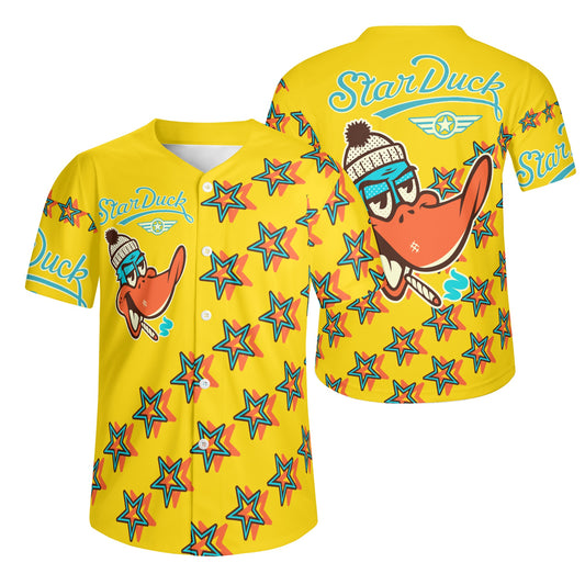 Star Duck S.O.S Edition Mens Gold Short Sleeve Baseball Jersey