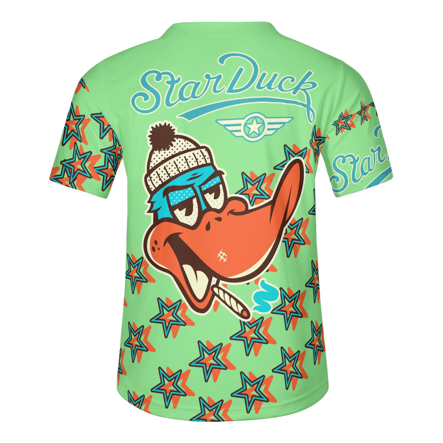 Star Duck S.O.S Edition Mens Mint Green Short Sleeve Baseball Jersey