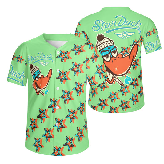 Star Duck S.O.S Edition Mens Mint Green Short Sleeve Baseball Jersey